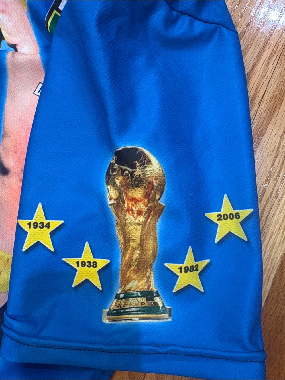 Blue Italy World Cup Graphic Tee with Trophy Print - Picture 3 of 5